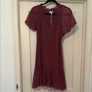 Rebecca Taylor Red Ruffled Mini Dress